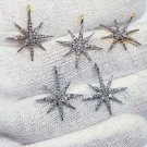 Pave Diamond 1pc Star Charm Pendant 925 Sterling Silver Christmas Charm Pendant.
