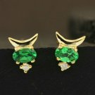 Pave Diamond Tiny Earring 14k Gold Tsavorite Garnet Handmade Fine Earring Gift. Pave Diamond Tiny Earring 14k Gold Tsavorite Garnet Handmade Fine Earring Gift.