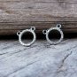 Pave Diamond Round Double Bail Pendant 925 Silver Charm Making Findings 1 pc