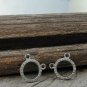 Pave Diamond Round Double Bail Pendant 925 Silver Charm Making Findings 1 pc