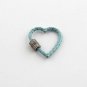 Pave Diamond Carabiner Lock 925 Silver Heart Enamel Clasps Screw Findings Supply