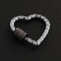 Pave Diamond Carabiner Lock 925 Silver Heart Enamel Clasps Jewelry Finding Suply