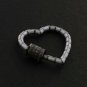 Pave Diamond Carabiner Lock 925 Silver Heart Enamel Clasps Jewelry Finding Suply