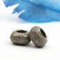 Rondelle Beads Pave Diamond Spacers 925 Silver Wholesale Jewelry Findings Beads.