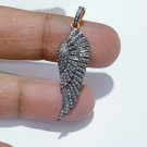 Wing Pendant Pave Diamond 925 Silver Diamond Charm Pendant For Christmas gift