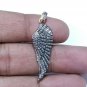 Wing Pendant Pave Diamond 925 Silver Diamond Charm Pendant For Christmas gift