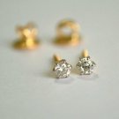 Tiny Solitaire Studs 14k Gold Small Diamond Screwback Earrings Baby Girl Gift. Tiny Solitaire Studs 14k Gold Small Diamond Screwback Earrings Baby Girl Gift.
