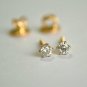 Tiny Solitaire Studs 14k Gold Small Diamond Screwback Earrings Baby Girl Gift.