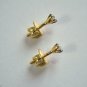 Tiny Solitaire Studs 14k Gold Small Diamond Screwback Earrings Baby Girl Gift.