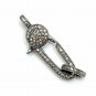 Pave Diamond Lobster Claw Clasps 925 Silver Jewelry Findings Wholesale Lock.