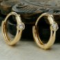 Diamond Huggie Hoop Earrings 14k Solid Gold Workwear Earrings Diamond Huggie.