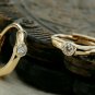 Diamond Huggie Hoop Earrings 14k Solid Gold Workwear Earrings Diamond Huggie.