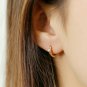 Diamond Huggie Hoop Earrings 14k Solid Gold Workwear Earrings Diamond Huggie.