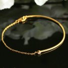14k Solid Gold Chain Bracelet Curved Wire Bracelet Diamond Cuff Bracelet Gift. 14k Solid Gold Chain Bracelet Curved Wire Bracelet Diamond Cuff Bracelet Gift.