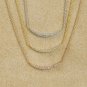 Diamond Bar Necklace 14k Solid Gold Minimalist Curved Bar Necklace Wedding Gift.