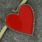 Pave Diamond Red Enamel Pendant Valentine Gift Enamel Necklace 925 Sterling.
