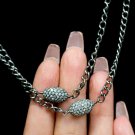 Diamond Beads Chain Necklace 925 Silver Double Layered Necklace Wedding Necklace
