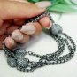 Diamond Beads Chain Necklace 925 Silver Double Layered Necklace Wedding Necklace