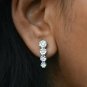 14k Solid Gold Diamond Cluster Earrings Bridal Wedding Earring Set Jewelry Gift.