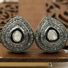 Polki Diamond Stud Earring 925 Silver Pave Diamond Earring Tops Fine Jewelry.