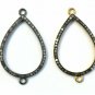 Pave Diamond Pear Shape Necklace Connector 925 Silver Diamond Jewelry Findings.