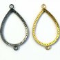 Pave Diamond Pear Shape Necklace Connector 925 Silver Diamond Jewelry Findings.