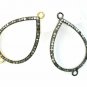 Pave Diamond Pear Shape Necklace Connector 925 Silver Diamond Jewelry Findings.