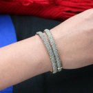 Pave Diamond Bangle 14k Gold 925 Silver Handmade Wedding Day Bangle Gift.