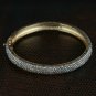Pave Diamond Bangle 14k Gold 925 Silver Handmade Wedding Day Bangle Gift.