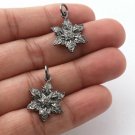 Pave Diamond Flower Pendant 925 Silver Diamond Charm For Christmas Gift. Pave Diamond Flower Pendant 925 Silver Diamond Charm For Christmas Gift.