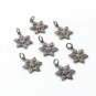 Pave Diamond Flower Pendant 925 Silver Diamond Charm For Christmas Gift.