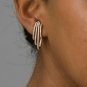 Diamond Assembly Hoops Earrings 14k Solid Gold Medium Size Diamond Gold Hoops.