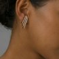Diamond Assembly Hoops Earrings 14k Solid Gold Medium Size Diamond Gold Hoops.