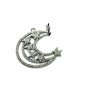 Pave Diamond Moon And Stars Pendant 925 Silver Elegant Diamond Valentine Pendant