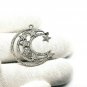 Pave Diamond Moon And Stars Pendant 925 Silver Elegant Diamond Valentine Pendant
