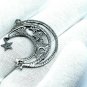 Pave Diamond Moon And Stars Pendant 925 Silver Elegant Diamond Valentine Pendant