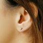 Three Diamond Stud Earring Solid 14k Gold Earring Triangle Cluster Wedding Gift.