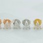 Three Diamond Stud Earring Solid 14k Gold Earring Triangle Cluster Wedding Gift.
