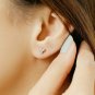 Three Diamond Stud Earring Solid 14k Gold Earring Triangle Cluster Wedding Gift.