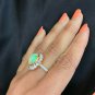 Pave Diamond Opal Ring 14k Gold Wedding Proposal Ring Gift Fine Jewelry Gift.