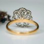 14k Solid Gold Floral Cluster Diamond Statement Ring Blossom Engagement Ring.