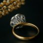 14k Solid Gold Floral Cluster Diamond Statement Ring Blossom Engagement Ring.