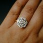 14k Solid Gold Floral Cluster Diamond Statement Ring Blossom Engagement Ring.