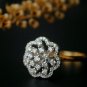14k Solid Gold Floral Cluster Diamond Statement Ring Blossom Engagement Ring.
