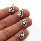 Pave Diamond Pear Shape Charm Pendant 925 Sterling Silver Additional Findings.