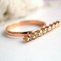 Champagne Diamond Gradient Bar Ring 14k Gold Horizontal Ring Bride Gift Ring.