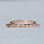 Champagne Diamond Gradient Bar Ring 14k Gold Horizontal Ring Bride Gift Ring.