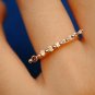 Champagne Diamond Gradient Bar Ring 14k Gold Horizontal Ring Bride Gift Ring.