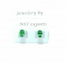 Tsavorite Garnet Stud Earring AAA+Quality Tsavorite 6x4 Oval 925 Sterling Silver