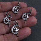 Moon Fairy Charm Pendant 925 Silver Pave Diamond Charm Pendant For Christmas. Moon Fairy Charm Pendant 925 Silver Pave Diamond Charm Pendant For Christmas.